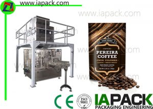 automaattinen kahvipapuja pakkaus koneen seisomaan pussin vetoketju täyttöaukko