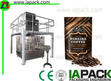 automaattinen kahvipapuja pakkaus koneen seisomaan pussin vetoketju täyttöaukko